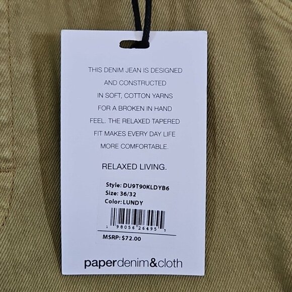 Paper Cloth & Denim Men’s Carpenter Jeans 36 x 32 Relaxed Tapered Beige Y2K - Picture 7 of 16